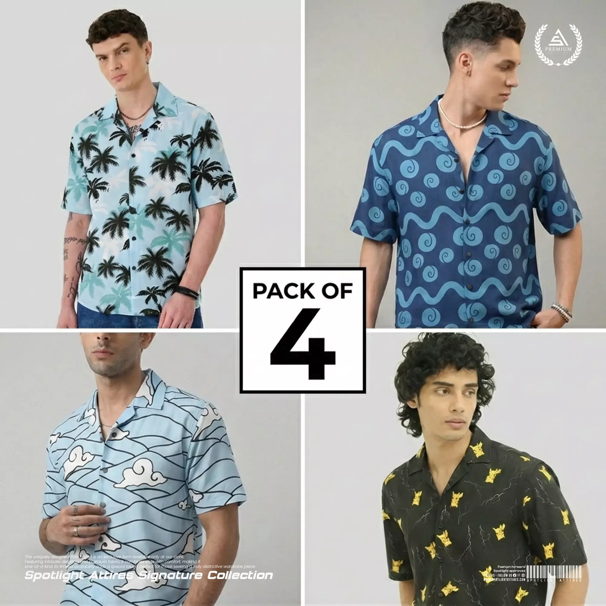 4 Cuban Collar Shirt 2800 BDT