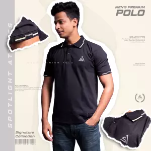 Spotlight Attires Grey STRIP Polo T-SHIRT