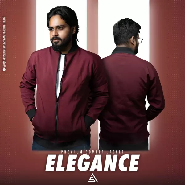 Maroon Solid Bomber Jacket