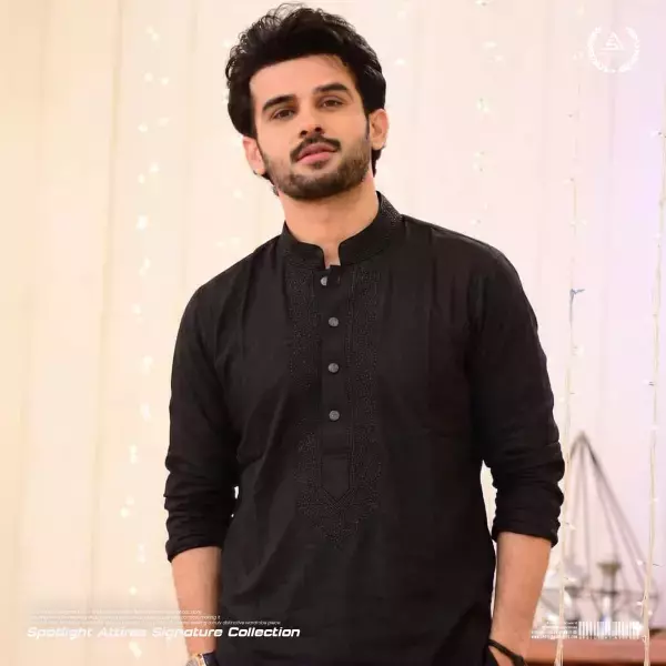 Royal Signature Swiss Cotton Panjabi - Black 2