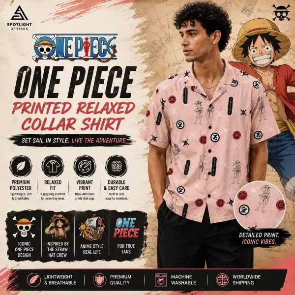 One Piece - One Piece Printed Relaxed Printed Aloha Shirt