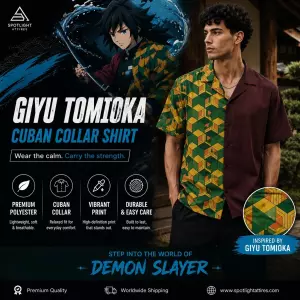 Demon Slayer - Giyu Tomioka Cuban Collar Shirt