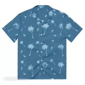 GTA VI - Leonida Blue Palm Printed Aloha Shirt