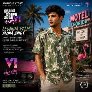 GTA VI  - Leonida Palm Printed Aloha Shirt