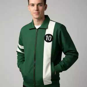 Mens Alien Green Ben 10 Bonded Jacket