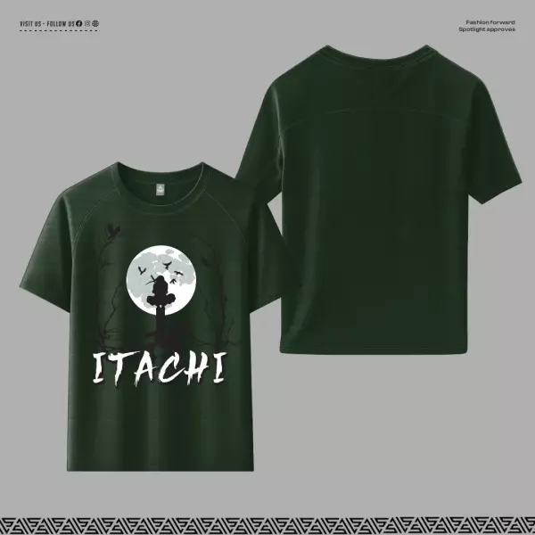 Naruto - Itachi Uchiha Green Raglan Drop Shoulder