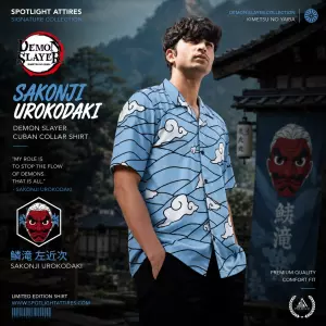 Demon Slayer - Sakonji Urokodaki Demon Slayer Hawaiian Cuban Collar Shirt