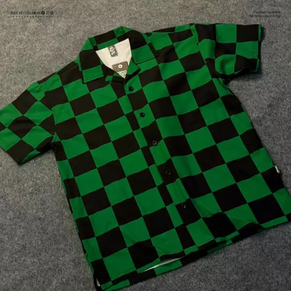 Demon Slayer - Tanjiro Kamado Cuban Collar Shirt