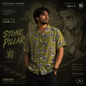 Demon Slayer - Himejima Gyomei Hawaiian Cuban Collar Shirt