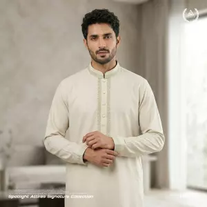 Royal Signature Swiss Cotton Panjabi - Ivory